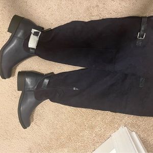 Brand new knee length navy blue boots